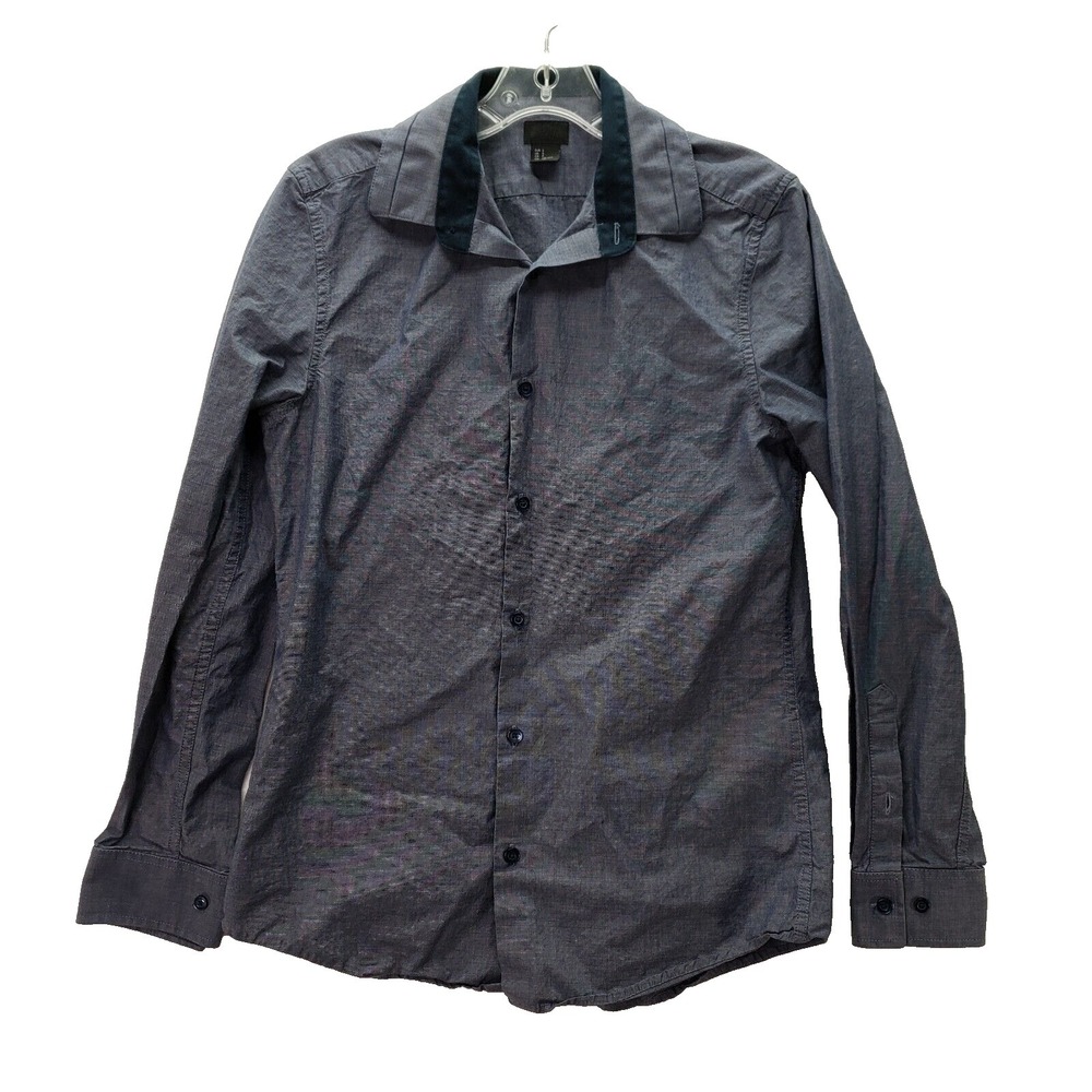 H&M Shirt Mens Small Blue Button Down Long Sleeve Cotton Casual Career Office